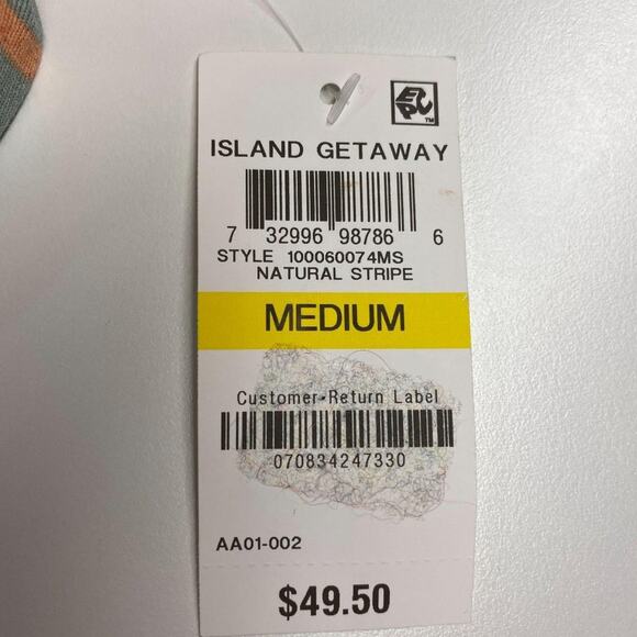 New Style‎ & Co Island Getaway Nautical Striped Blouse Medium - Picture 4 of 5